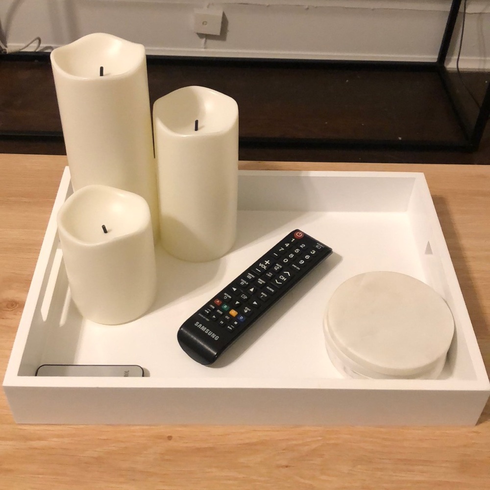 brand new white coffee table tray